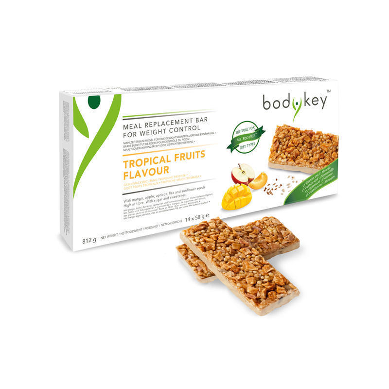 bodykey by NUTRILITE™ maisto pakaitalo batonėlis tropiniai vaisiai (121057)